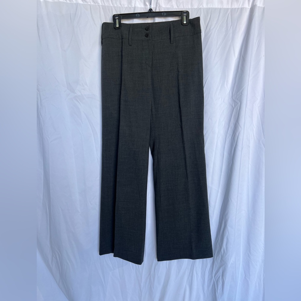 Armani Collezioni wide leg wool trouser pants solid gray women’s size 8